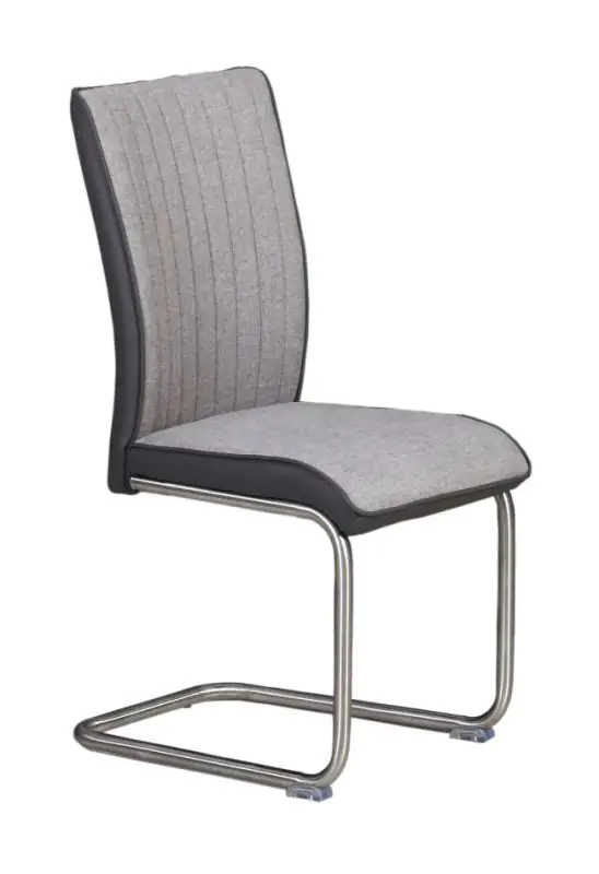 Stuhl Maridi 02, Grau, 95 x 46 x 57 cm, Stoffbezug und Kunstleder, moderne Farben, hoher Sitzkomfort, sehr bequem, perfekt für jedes Esszimmer