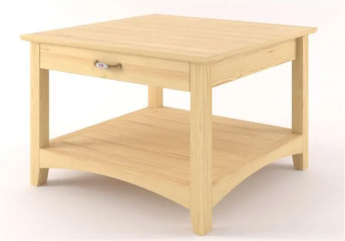 Beistelltisch Couchtisch Kiefer massiv Natur 51x60x60 cm Abbildung