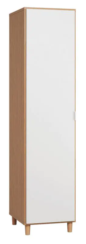 Drehtürenschrank / Kleiderschrank Arbolita 16, Farbe: Eiche / Weiß - Abmessungen: 195 x 47 x 57 cm (H x B x T)