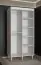 Moderner Kleiderschrank mit Spiegel Jotunheimen 277, Farbe: Weiß - Abmessungen: 208 x 100,5 x 62 cm (H x B x T)