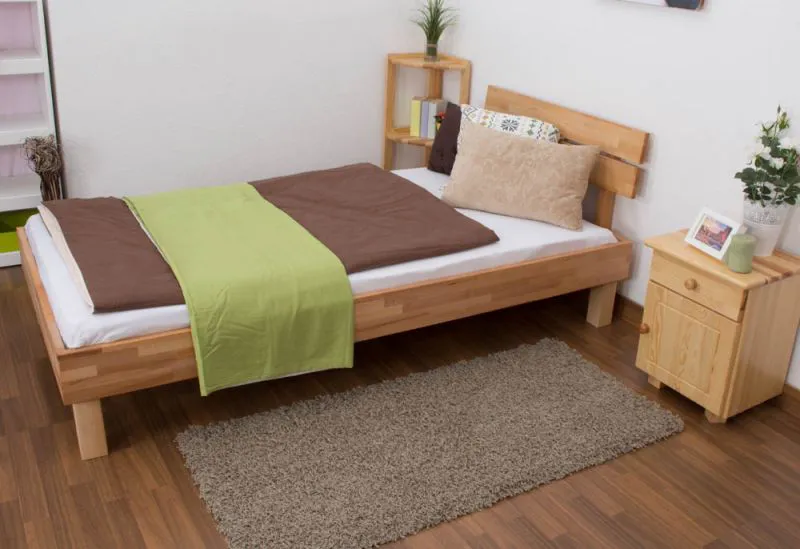 Futonbett / Massivholzbett Wooden Nature 03 Kernbuche geölt - Liegefläche 90 x 200 cm (B x L)