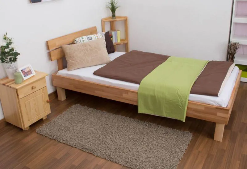 Holzbett Bettgestell Kernbuche 90 x 200 cm geölt Abbildung