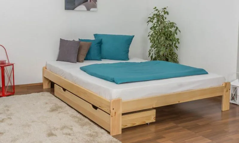 Holzbett Bettgestell Kiefer 160 x 200 cm Natur Abbildung