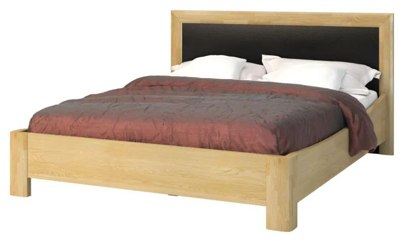Bett MDF 140 x 200 cm Eiche / Schwarz Abbildung