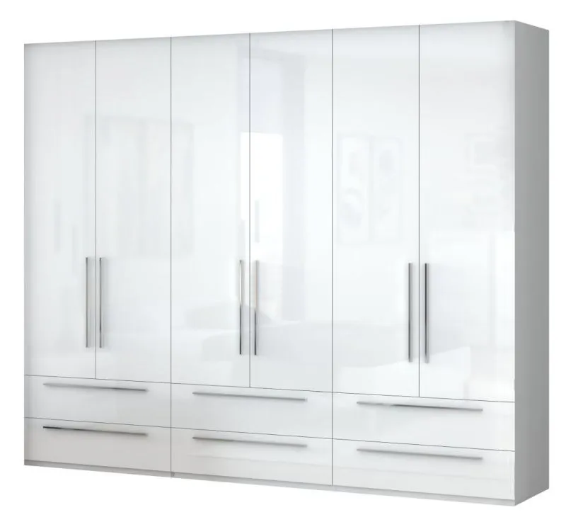 Kleiderschrank Weiß Hochglanz, Abmessung: 224 x 272 x 56 cm (H x B x T) Abbildung