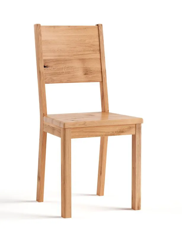 Stuhl aus natürlichen Eichenholz Nievre 01, minimalistisch, Massivholz Eiche, geölt, Maße: 90 x 41 x 41 cm, schlichtes und modernes Design