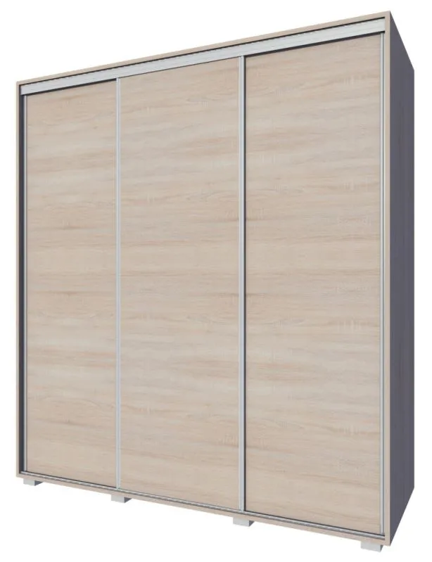 Schiebetürenschrank / Kleiderschrank Rabaul 41, Farbe: Sonoma Eiche - Abmessungen: 210 x 160 x 60 cm (H x B x T)