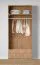 Offener Kleiderschrank | breit | 2 Schubladen | Farbe: Eiche Puccini | 1 Fach | 1 Kleiderstange | Maße: 103 x 55 x 234 cm | einfaches Design