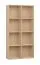 Einfaches Bücherregal mit acht Fächern Aenna 31, Farbe: Eiche, verstellbare Füße, Maße: 202,5 x 100,5 x 33,5 cm, für Wohnzimmer oder Büro