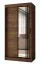 Kleiderschrank | Farbe: Walnuss Warmia | 2 Kleiderstangen | 5 Fächer | Schiebetürenschrank | Zuverlässiges Gleitsysteme | 100 x 62 x 200 cm | dekorative Spiegeltür