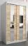 120 cm breiter Kleiderschrank mit 2 Türen | 5 Fächer | Farbe: Sonoma Eiche / Weiß Abbildung