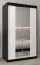 120 cm breiter Kleiderschrank mit 5 Fächern und 2 Türen | Farbe: Weiß / Schwarz Abbildung
