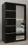 120 cm breiter Kleiderschrank mit 5 Fächern und 2 Türen | Farbe: Schwarz Abbildung