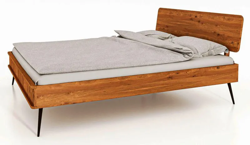 Buche-Bett massiv | 160 x 200 cm | Kernbuche | Geölt | Natur Abbildung