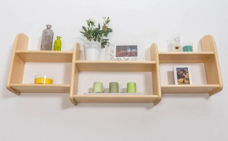 Bücherregal - 150 cm breit, Kiefer Holz-Massiv, Farbe: Natur Abbildung