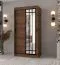 Schiebetürenschrank / Kleiderschrank | Farbe: Walnuss Warmia | 100 x 62 x 200 cm | schmal | 1 Spiegeltür | moderne Details | 2 Kleiderstangen | 5 Fächer