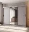 Schiebetürenschrank | 10 Fächer | Kaschmir | 2 Kleiderstangen | hochwertig Verarbeitet | Kleiderschrank | 250 x 62 x 200 cm | dekorative Spiegeltür