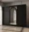 Schiebetürenschrank | Schwarz Matt | 10 Fächer | 2 Kleiderstangen | 250 x 62 x 200 cm | Kleiderschrank | Spiegeltür | hochwertig Verarbeitet | modernes Design