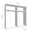 Kleiderschrank | Farbe: Opak Weiß | breit | 1 Spiegeltür | Schiebetürenschrank | Maße: 220 x 61 x 217,5 cm | ABS-Kanten | 2 Kleiderstangen | 2 Fächer