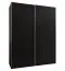 Kleiderschrank / Schiebetürenschrank | 2 Schiebetüren | 2 Kleiderstangen | 245,5 x 190 x 65 cm | 11 Fächer | 10 Einlegeböden | Farbe: Schwarz | Soft-Close