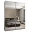 Kleiderschrank / Schiebetürenschrank | 11 Fächer | 245,5 x 190 x 64 cm | Spiegel | 2 Kleiderstangen | 2 Schiebetüren | Soft-Close | Farbe: Weiß