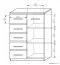 Kommode Pamulang 05, Farbe: Sonoma Eiche - Abmessungen: 112 x 82 x 40 cm (H x B x T)