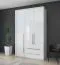 Schlafzimmer - Kleiderschrank, Farbe: Weiß / Weiß Hochglanz - 226 x 142 x 60 cm (H x B x T)