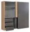 Schiebetürenschrank / Kleiderschrank Pibor 23, Farbe: Eiche / Dunkelgrau - Abmessungen: 201 x 200 x 61 cm (H x B x T)