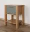 Nachtkästchen für Schlafzimmer Braianik 30, Farbe: Eiche Wotar / Grün, 1 Schublade, 1 Ablegefach für Bücher, Zeitschriften, ABS, 59 x 42 x 37 cm
