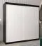 2 Meter breiter Kleiderschrank mit 2 Türen | Farbe: Weiß / Schwarz Abbildung