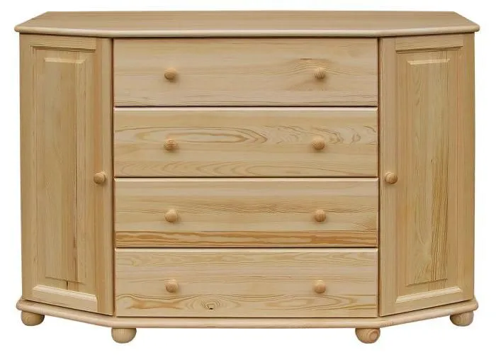Sideboard mit 4 Schubladen, Farbe: Natur, Breite: 140 cm - Küchenschrank, Anrichte, Sideboard Abbildung