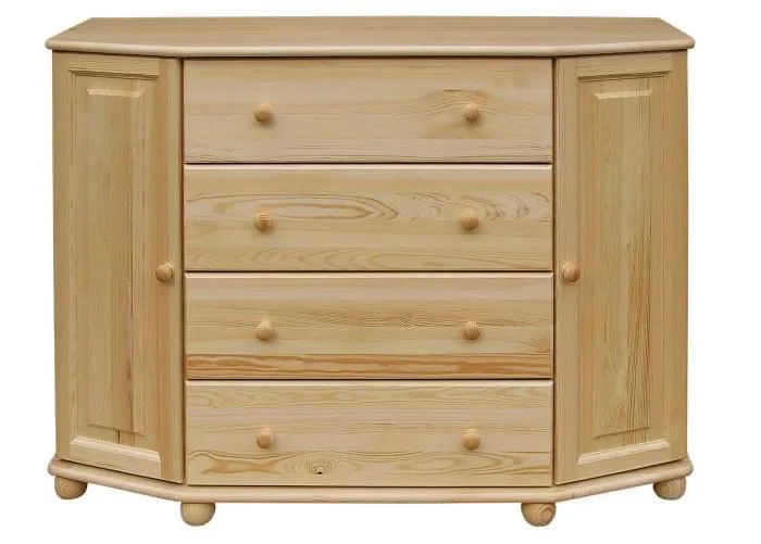 Sideboard mit 4 Schubladen, Farbe: Natur, Breite: 120 cm - Küchenschrank, Anrichte, Sideboard Abbildung