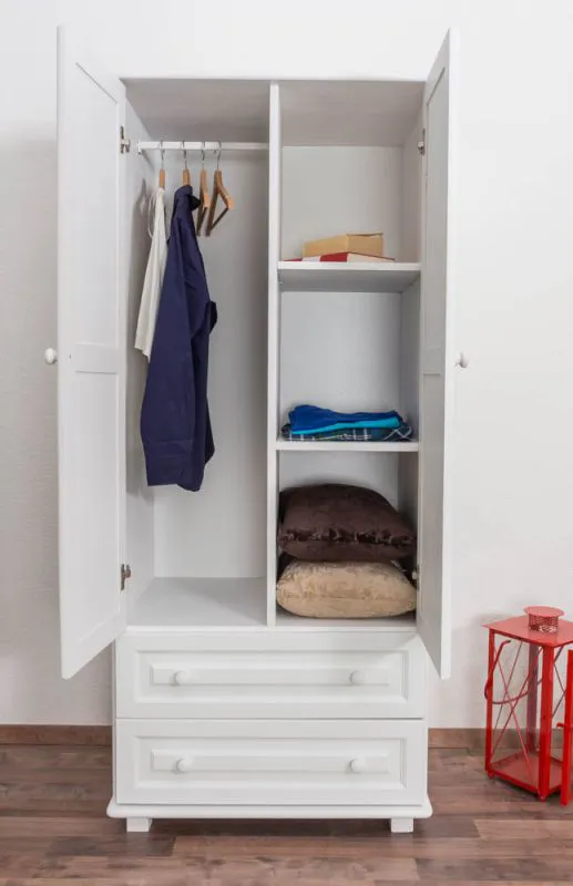 Weißer Massivholz Kleiderschrank