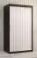 Kleiderschrank mit fünf Fächern Balmenhorn 51, Farbe: Schwarz matt / Weiß matt - Abmessungen: 200 x 100 x 62 cm (H x B x T), mit genügend Stauraum