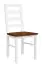 Stuhl für Küche und Wohnzimmer Gyronde 01, Buche Massivholz, Weiß/Walnuss - 94 x 43 x 44 cm, sehr hohe Stabilität, Landhausstil