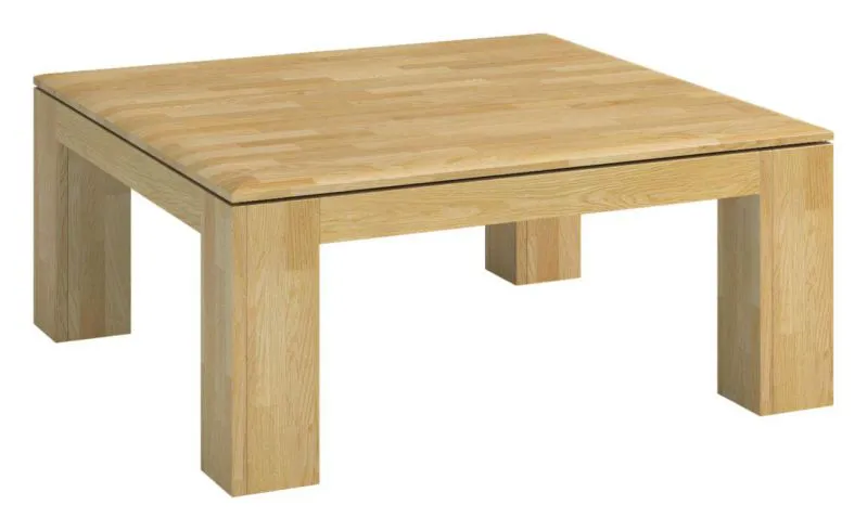 Massivholz Couchtisch Loungetisch Eiche Natur 41x90x90 cm, Wohnzimmertisch Beistelltisch Clubtisch massiv Abbildung