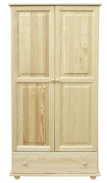 Kleiderschrank 2-türig, Farbe: Natur 195x102x59 cm Abbildung