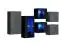 Hängeschränke / Hängevitrinen mit Push-to-open Funktion Volleberg 105, Farbe: Grau / Schwarz - Abmessungen: 80 x 150 x 25 cm (H x B x T), mit 6 Türen