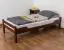 Einfaches Jugendbett / Kinderbett "Easy Premium Line" K1/1n, Buchenholz massiv, Dunkelbraun - Matratzenmaße 90 x 200 cm, elegant