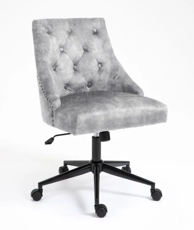 Bequemer Bürostuhl Maridi 274 in Hellgrau, 87 - 95 x 55 x 63 cm, drehbar und höhenverstellbar, dicke Polsterung für angenehmes Sitzgefühl