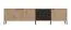 TV-Board / TV-Unterschrank mit genügend Stauraum Zvesdara 02, 2 Meter breit, Farbe: Eiche Artisan / Schwarz, zwei Schubladen, Maße: 54,5 x 208 x 40 cm
