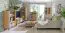 Highboard Atule 04, Farbe: Eiche / Grau - Abmessungen: 137 x 90 x 42 cm (H x B x T)