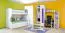 Jugendzimmer - Drehtürenschrank / Kleiderschrank Gabriel 17, Farbe: Weiß / Lila - 220 x 85 x 54 cm (H x B x T)
