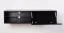 Schwarzer TV-Unterschrank mit blauer LED-Beleuchtung Möllen 22, Farbe: Schwarz - Abmessungen: 30 x 120 x 40 cm (H x B x T), mit Push-to-open Funktion