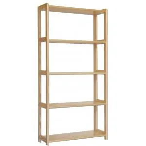Regal, Küchenregal, Wohnzimmerregal, Bücherregal - 70 cm breit, Kiefer Holz-Massiv, Farbe: Natur Abbildung