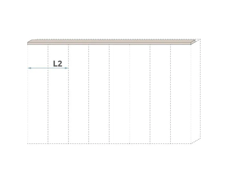 Oberer LED-Rahmen für Drehtürenschrank / Kleiderschrank Neiafu und Anbaumodule, Farbe: Kaschmir, Breite: 92 cm