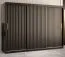 Dreitüriger Kleiderschrank mit schlichten Design Balmenhorn 72, Farbe: Schwarz matt - Abmessungen: 200 x 250 x 62 cm (H x B x T), mit 10 Fächern und zwei Kleiderstangen
