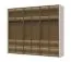 Glastüren-Kleiderschrank mit sechs Türen Neiafu 77, inkl. LED-Rahmen und Innenbeleuchtung, drei Kleiderstangen, Maße: 224 x 272 x 56 cm, Soft-Close-Funktion