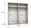 Kleiderschrank | Farbe: Weiß | 2 Meter breit | 2 Fächer | Griffe: Kaschmir | 2 Kleiderstangen | Schlafzimmerschrank mit Spiegel | Maße: 200 x 52 x 202 cm | Soft-Close-Funktion