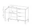 Schmale Kommode Fouchana 04, Farbe: Beige / Eiche Viking - Abmessungen: 81 x 103 x 39,5 cm (H x B x T), mit drei Schubladen